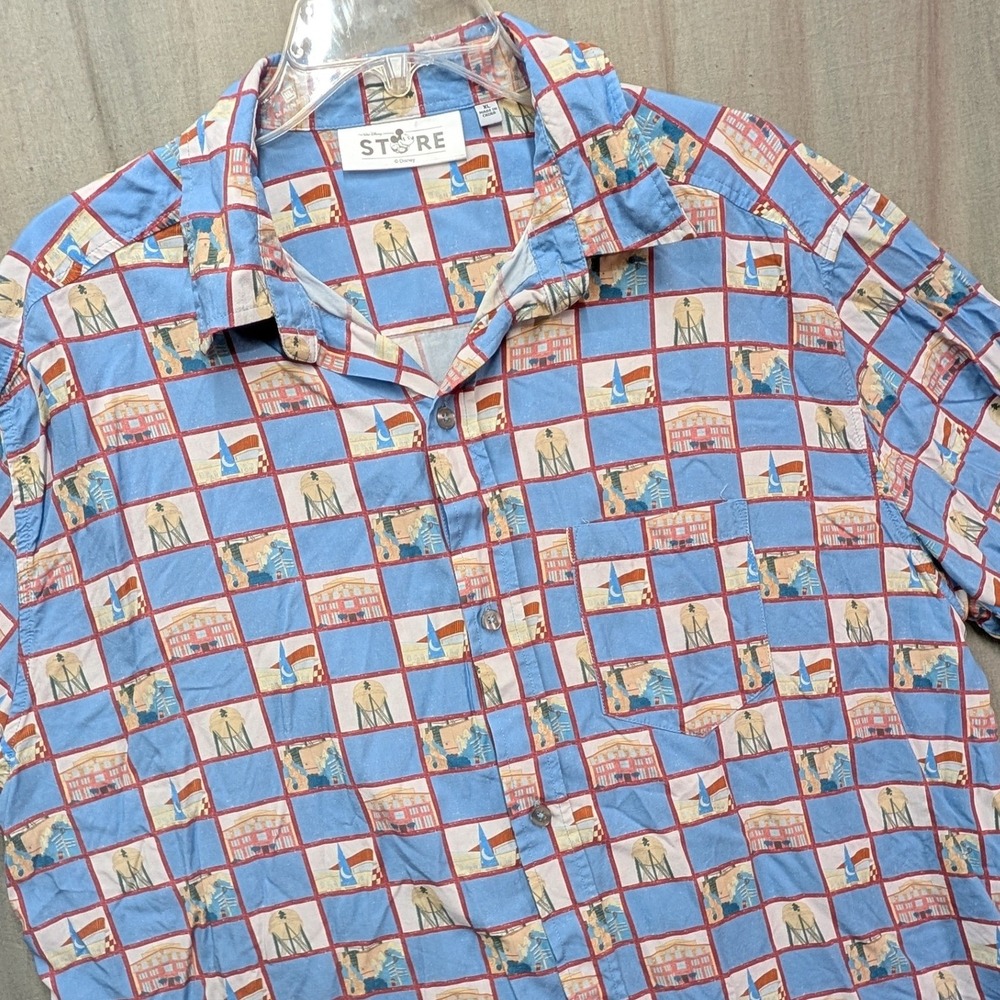 D23 Disney Mens XL Hawaiian Shirt Expo 2024 Walt Disney Studios 70th Anniversary